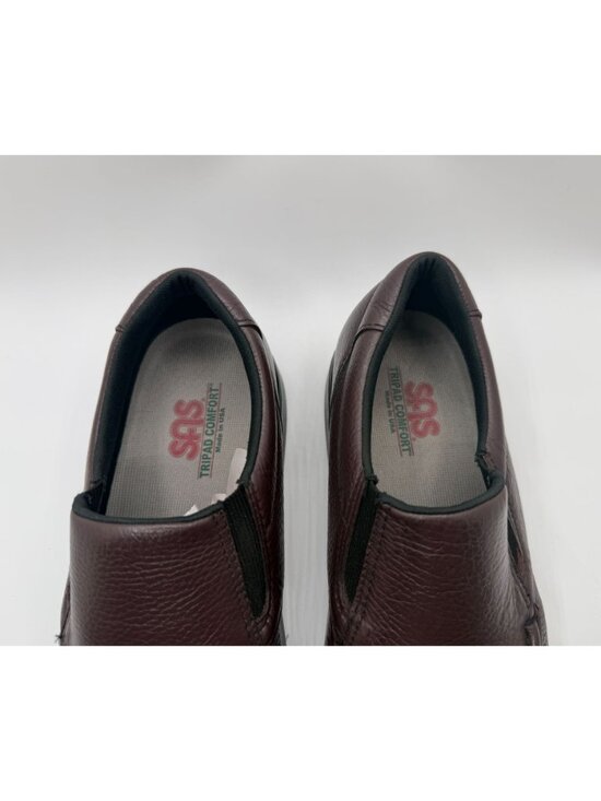 SAS Side Gore Cordovan Loafers Mens Size 12WW Burgundy Casual Slip On Shoes main image 6